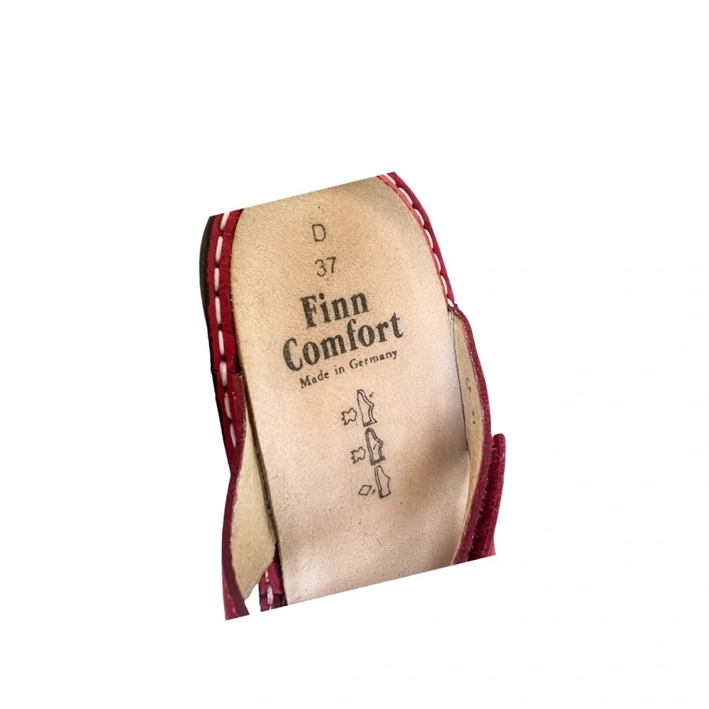 Finn Comfort Monza Red Ventura Soft Nubuck Leather Strap Sandals. Sz.37 or US 6 - Picture 9 of 9